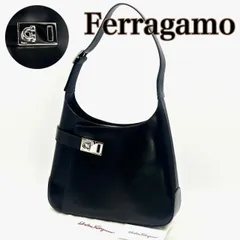 【美品】 フェラガモ ガンチーニ　AQ-21　レザー ワンショルダーバッグ　黒　B9773