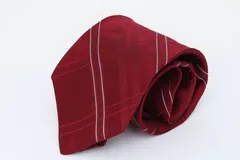 ダナキャラン ブランドネクタイ ストライプ柄 シルク USA製 メンズ ワインレッド Donna Karan 【中古】のサムネイル