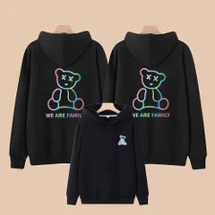 ☆ ブラック ☆ 140cm ☆ パーカー キッズ 春秋 パーカー キッズ 子供服 トップス トレーナー 子ども服 男の子 女の子 スウェット おしゃれ かわいい 可愛い オシャレ 秋 冬 春 親子 ペアルック 親子ペア お揃い おそろい リンクコーデ