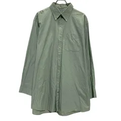 TOMMY HILFIGER 長袖 無地シャツ XL グリーン トミーヒルフィガー ボタンダウン ビッグサイズ 胸ポケット 古着卸 アメリカ仕入 a701-5057のサムネイル