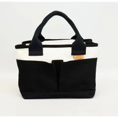 ☆ アイボリー/ブラック ☆ キャンバス仕切りトート Sサイズ トートバッグ 仕切りあり キャンバス 小さめ キャンバストート 仕切り 大容量 自立 手提げ 手持ち 布 サブバッグ ミニトートバッグ ミニトート 通学 通勤 マザーズバッグ ママバッグ