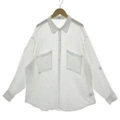 アズールバイマウジー AZUL by moussy シャツ とろみ オーバーサイズシルエット ホワイト 白 S