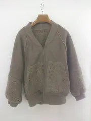 ◇ w closet ダブルクローゼット リバーシブル ボア 長袖 ジップアップ ジャケット サイズF ブラウン レディース E  【1303140008714】