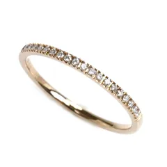 BELLESIORA K18PG ピンクゴールド ダイヤ ハーフエタニティ リング・指輪 ダイヤモンド0.12ct 20号 1.9g 大きなサイズ レディース 中古 美品