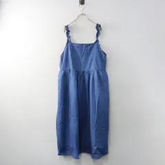 2025SS サマンサモスモス Samansa Mos2 SM2 2100533 肩フリルキャミワンピース F インディゴブルー┃ジャンパースカート【2400014618297】