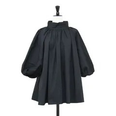 Lily Brown リリーブラウン ブラウス ブラック 黒 サイズ:FREE / 21秋冬 バルーンスリーブ ブラウス / プルオーバー 5分袖 スタンドカラー タック / トップス シャツ カットソー【レディース】【中古】