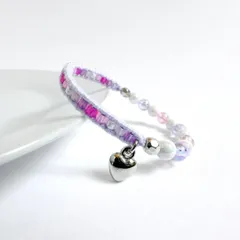 【キッズ】オーロラビーズのゴムブレスレット　* ときめきのパレット / ミックスベリー *