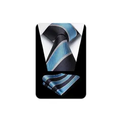 [HISDERN] ビジネス ネクタイ メンズ フォーマル ネクタイ ストライプ ポケットチーフ セット ブランド品 就活 成人式 紳士用 HTS0649V18S