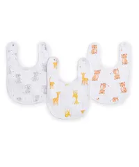 【特価商品】赤ちゃん 離乳食 】 使用 100% J735 モスリンコットン babes safari セット 3個 3枚 リトルビブ 日本正規品 【 (x お食事 ベビー スタイ essentials(エイデンアンドアネイエッセンシャルズ) 1) anais