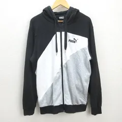 G■プーマ/PUMA フルジップパーカー/スポーツウェア【XXL】灰黒/men's/25【中古】■