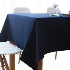 【在庫セール】テーブルクロス 無地 140x220cm Actnow 耐熱 厚手 長方形 (ネイビー)