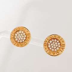 ブルガリ　BVLGARI パヴェダイヤ　ピアス　直径約13mm　K18YG ダイヤモンド