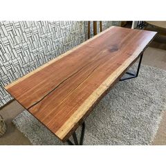 一枚板テーブル　ブビンガ脚付200.5ｃｍ　31027