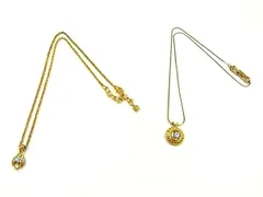 NINA RICCI ニナリッチ ラインストーン ネックレス ペンダント アクセサリー 2点セット まとめ売り ゴールド系 DH5264