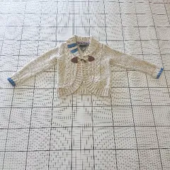 ◇ ⊇ TOMMY HILFIGER トミーヒルフィガー キッズ 子供服 長袖 ニット カーディガン ベージュ系マルチ 女の子 E  【1507230011473】