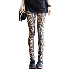 [PIENSE] 全12色 レギンス フリーサイズ カラフル ストレッチ お出掛け スポーツ 全般 ヨガ フィットネス ダンス (豹柄) [豹柄] [Free Size]