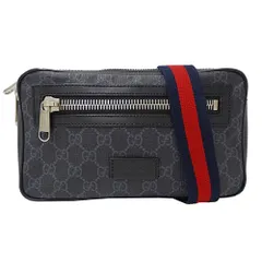 グッチ GUCCI バッグ メンズ ブランド ボディバッグ ウエストバッグ GGスプリーム ウェブ ブラック 474293 小さめ コンパクト おでかけ おしゃれ 【中古】のサムネイル