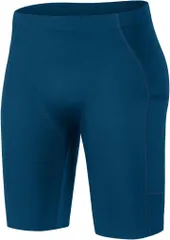 Santic(サンティック) メンズサイクルパンツ ロードバイク用 パッド付 サイクリングショーツ 快適 春夏(ブルー,  XL)
