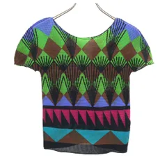 ミーイッセイミヤケ 総柄 半袖 カットソー me ISSEY MIYAKE レディース 古着 【240325】 メール便可