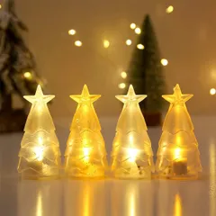 クリスマス クリスマス 飾り ランプ 卓上置物 クリスマスツリー 4個セット 雰囲気作り キャンドルライト 部屋 ランタン ランタン 玄関 LED 飾り Lanito