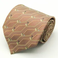 レノマ ブランドネクタイ ストライプ柄 幾何学模様 シルク 日本製 メンズ ベージュ renoma 【中古】