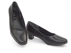 レディース パンプス フォーマル オフィス Furio Valentino 3451 黒 幅広 プレーンパンプス