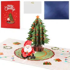 【数量限定】挨拶 クリスマスの願い ギフト ホリデー 手作りギフト クリスマス飾り 飛び出す クリスマスメッセージカード 封筒付き グリーディングカード サンタクロースカード ポップアップ クリスマスツリー 3D 立体 クリスマスカード WD&CD