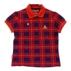 サイズ：M LE COQ GOLF ルコックゴルフ  半袖ポロシャツ タータンチェック柄 レッド系 [240101391980]# ゴルフウェア レディース ストスト