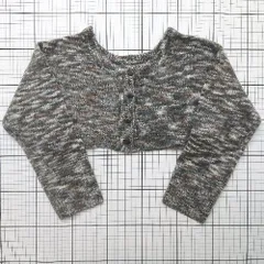 ◇ ⊇ バイユアンス 防寒性良好 長袖 クロップド丈マルチカラーカーディガン サイズF ダークグリーン系 レディース E  【1508200016887】