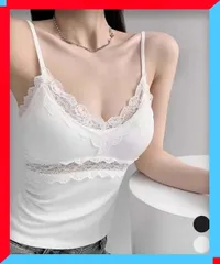 新品 レースキャミソール レディース カップ付きブラトップ 見せインナー 夏服 大人 可愛い 下着 レイヤードトップス 【送料無料】