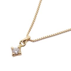 agete アガット 一粒ダイヤ ネックレス K18YG/ダイヤモンド0.05ct【いおき質店】