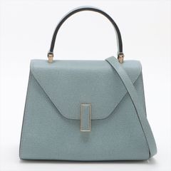 極美品 ヴァレクストラ イジィデ ブルー レザー 2WAY ハンドバッグ 斜め掛け トート ショルダー 本革 レディース MMM AP18-6【中古】