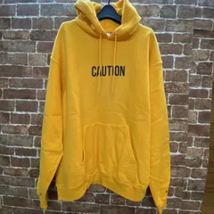 03w06316 champion #FR2 コラボ　CAUTION パーカー イエロー 黄 サイズXL　フーディー 長袖 チャンピオン ストリート 中古