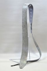 ハンドメイド　国産本革ギターストラップ（スタンダードタイプ) キラキラ　シルバー箔