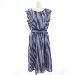 ユナイテッドアローズ UNITED ARROWS クローゼットストーリー closet story ワンピース ノースリーブ ストライプ ミモレ ロング 青 ブルー 白 ホワイト 6926-699-0489 /HN ■GY14