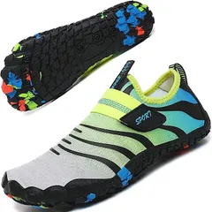 Geecol キッズ用ウォーターシューズ ビーチサンダル 海 マリンスポーツ( 青いグレー,  20.5 cm)