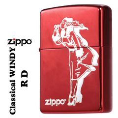 zippo(ジッポーライター)人気の「WINDY」デザイン クラシカル ウィンディ イオンコートレッド オイルライター CL-WINDY-RD かわいい 彫刻 ZIPPOロゴ入り キャラクター キュート レトロモチーフ メンズ レディース 女性