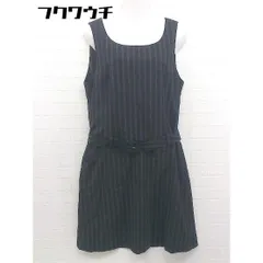 ◇　◎ MOSAIQUE バックジップ　ストライプ　ノースリーブ 膝丈 ワンピース サイズ11 ブラック　グレー レディース  【中古】 【1108060001643】のサムネイル