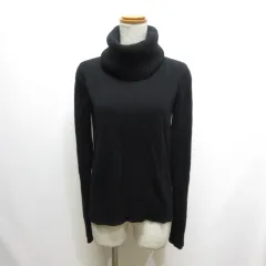ユニクロ UNIQLO × イネス 長袖 カシミヤ ビッグタートル セーター ニット L 黒 ブラック INES DE LA FRESSANGE