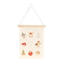 ☆ おせち ☆ 刺繍ミニタペストリー タペストリー 刺繍 壁掛け ミニ 飾り 布 装飾 季節 オーナメント 壁面 掛け軸 ディスプレイ ナチュラル シンプル おしゃれ お洒落 かわいい 可愛い 玄関 リビング インテリア コンパクト 飾り付け ギフト
