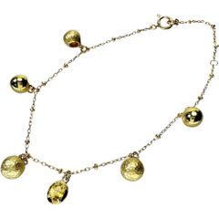 【TASAKI/タサキ】イエローサファイア ブレスレット K18ゴールド 18金  5.0g 19cm レディース 【中古】【真子質店】【NN】