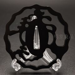 BK0146　日本刀装具　刀鍔　透し　鉄地　透　鍔　刀剣美術　重量：約86G