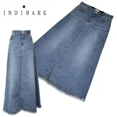 INDIMARK デニム ロング フレア スカート WJ163 ウォッシュデニム レディース ウエストゴム 後ろスリット ストレッチデニム M レッドペッパー ジーンズ ボトム RED PEPPER インディマーク カジュアル