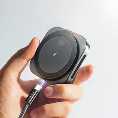 LISEN Magsafe充電器 業界極小サイズ マグセーフ充電器 2in1 スタンド 置くだけ充電 軽量 トラベル約10W/7.5W Mag safe ワイヤレス iPhone16 Pro Max 15/15Plus/15/14/13/12Pro/App 1