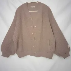 JaVa クラシカルエルフ ジャバコラボ 新触感！軽量ワッフルニットカーディガン モカ L 〇◇