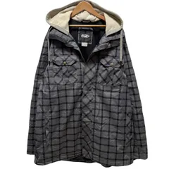 NIKE 6.0 ナイキ フーディージャケット 2XL ナイロン ミドル丈ジャケット チェック柄 裏側メッシュ フーディ 刺繍 ロゴ スポーツウェア ダークグレー オーバーサイズ 古着 Z171