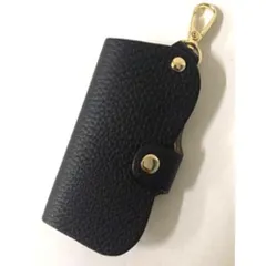 ☆ ブラック ☆ シュランケンカーフレザー スナップボタンキーケース キーケース 革 スマートキーケース キーホルダー スマートキー ケース レザー 本革 レディース メンズ おしゃれ シンプル 家の鍵 スナップボタン シュランケンカーフレザー mauve