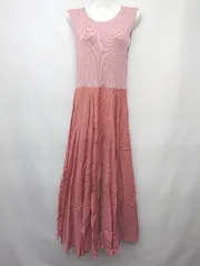 ◇ ⊂ snidel スナイデル ニット　シアースカート ノースリーブ ロング ドッキングワンピース サイズ0 ピンク レディース P  【1410230024551】