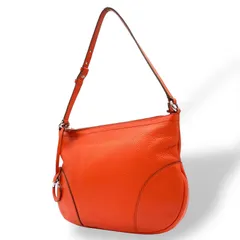 希少色 極美品 Salvatore Ferragamo フェラガモ ガンチーニ ショルダーバッグ ハンドバッグ ワンショルダー オレンジ レザー 本革 シボ革 チャーム Y2K 00s K8