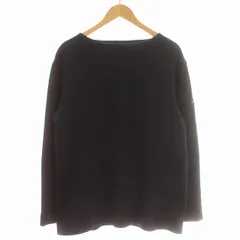 セントジェームス SAINT JAMES ダブルフェースセーター ニット ボートネック 無地 長袖 裏起毛 5 M～L ネイビー 紫ミックス /☆Gのサムネイル